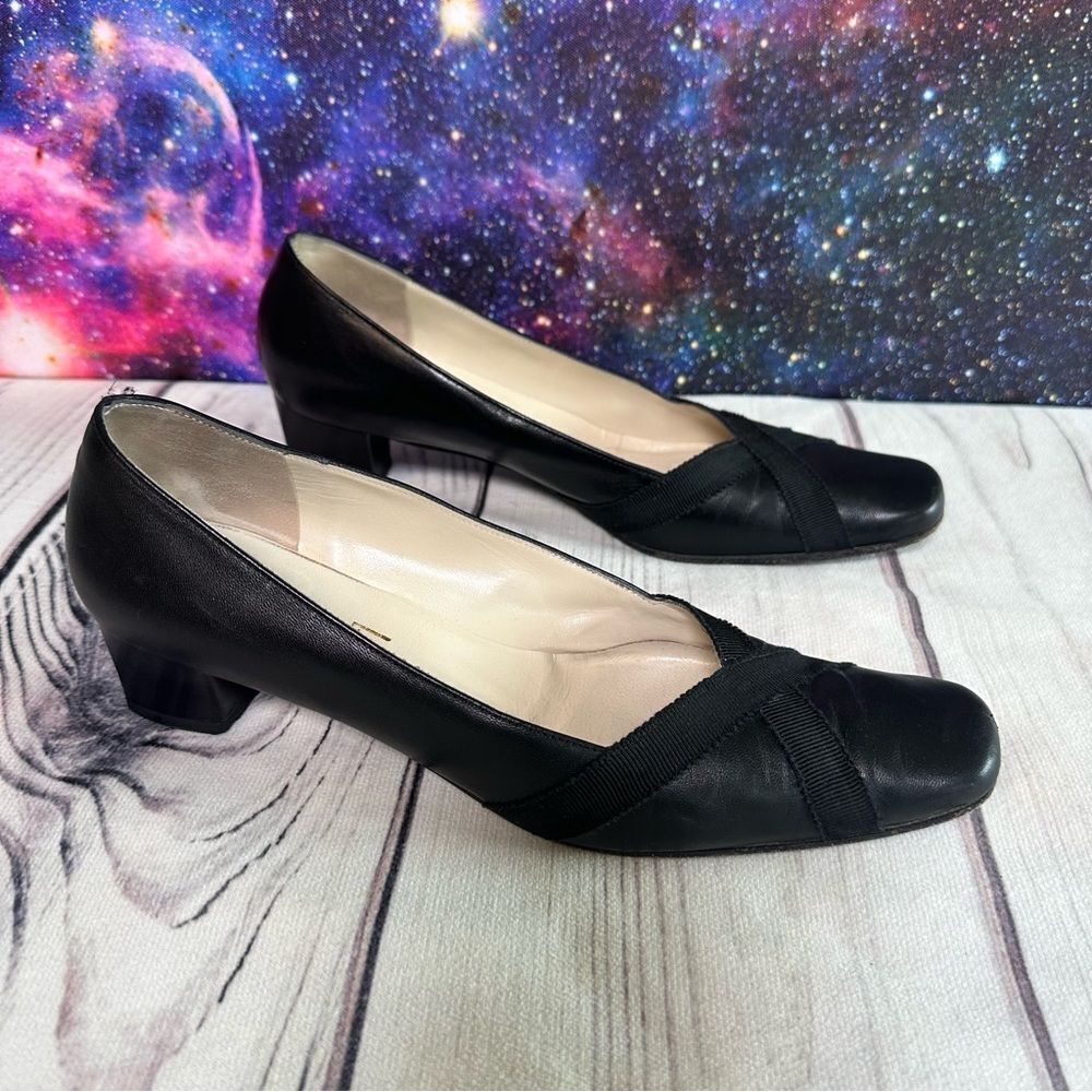 Vtg Salvatore Ferragamo Boutique Classic Block Heels Pumps US 8 AA Career Office